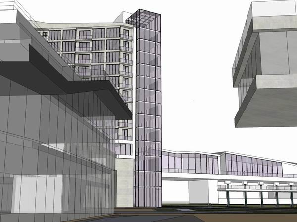 Sketchup综合体模型|多高层综合体，办公楼，酒店，商业，现代风格