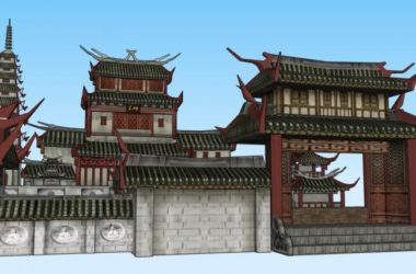 Sketchup古建筑模型|多层寺庙，古庙古寺，中式风格，古建-BIM建筑网