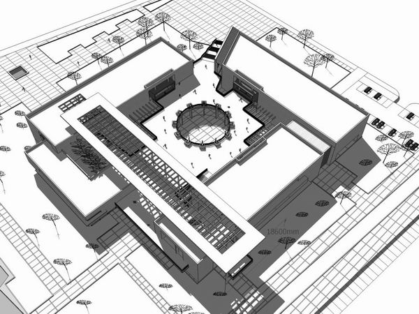 Sketchup文化模型|多层博物馆展馆，文化建筑，现代风格
