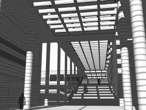 Sketchup文化模型|多层博物馆展馆，文化建筑，现代风格