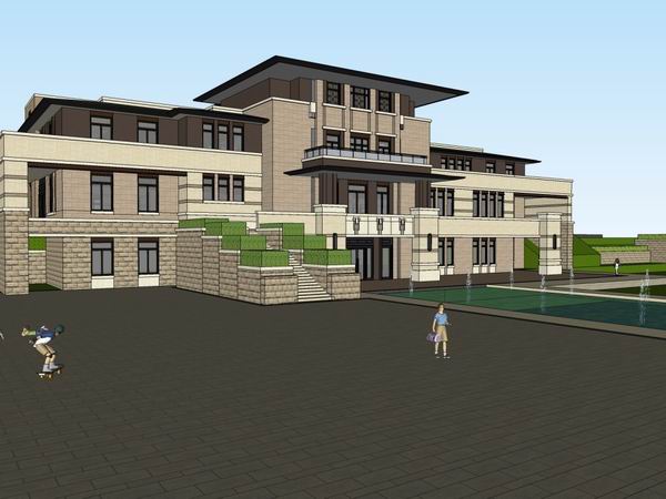 Sketchup住宅模型|多层重庆·协信星都会会所，住宅，古典风格