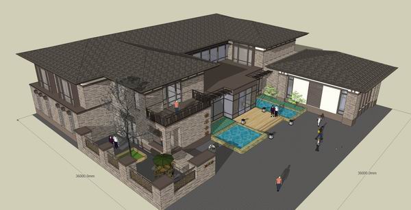 Sketchup文化模型|多层榆木会馆，文化建筑，古典风格