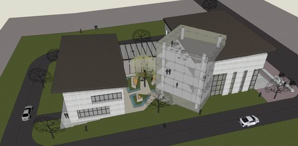 Sketchup商业模型|多层商业会所，现代风格