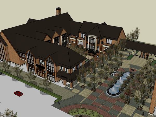 Sketchup商业模型|多层华润橡树湾商业街，古典风格