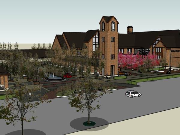 Sketchup商业模型|多层华润橡树湾商业街，古典风格