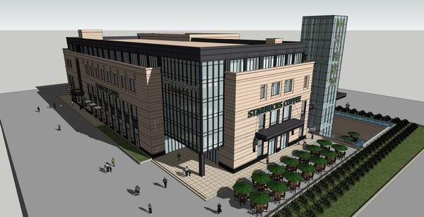 Sketchup商业模型|多层中金·海棠湾商业会所，现代风格