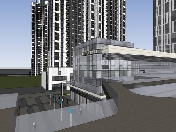 Sketchup商业模型|多层商业购物中心，现代风格