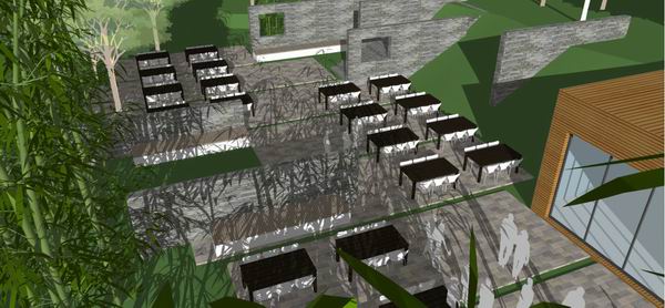 Sketchup商业模型|多层山地会所，商业，现代风格