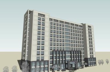 Sketchup办公模型|多层行政办公楼，古典风格-BIM建筑网