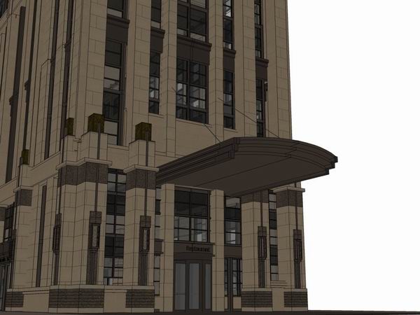 Sketchup商业模型|高层商业大楼，古典风格-BIM建筑网