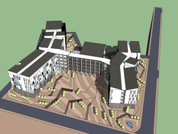 Sketchup学校模型|多层学校，校园教育建筑，现代风格