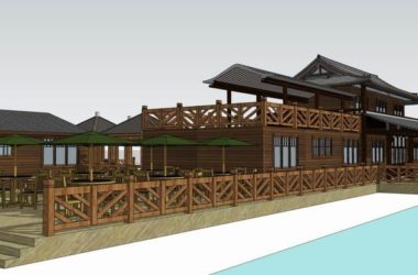 Sketchup商业模型|多层农家乐会所，商业，古典风格-BIM建筑网