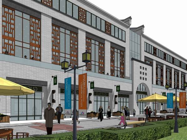 Sketchup商业模型|多层商场，商业，现代中式风格