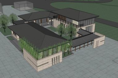 Sketchup办公模型|多层办公楼，古典风格-BIM建筑网