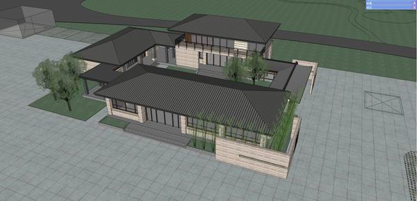 Sketchup办公模型|多层办公楼，古典风格