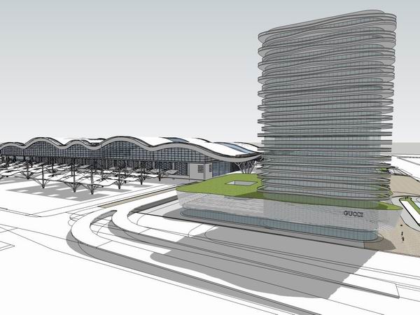 Sketchup综合体模型|多高层综合体，办公楼，酒店，商业，现代风格