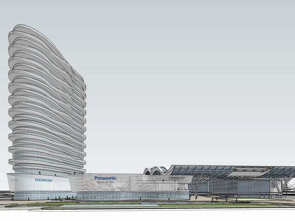 Sketchup综合体模型|多高层综合体，办公楼，酒店，商业，现代风格