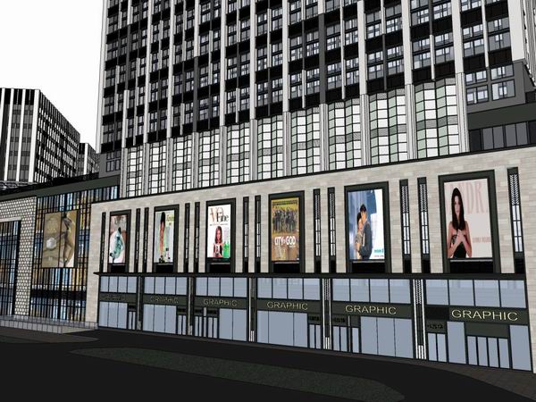 Sketchup商业模型|多层龙湖·成都北城天街商业街，现代风格