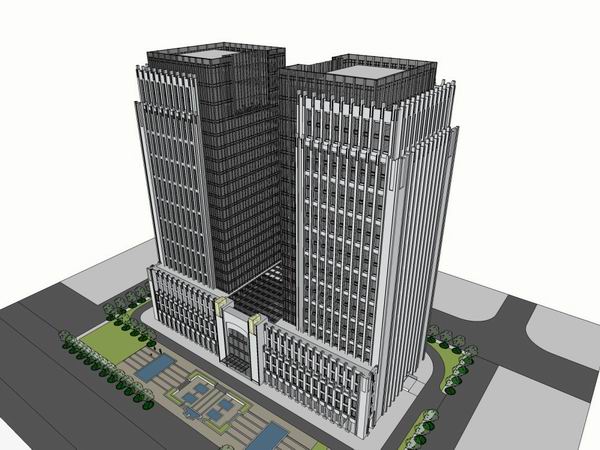 Sketchup酒店模型|高层酒店，现代风格