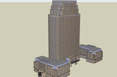 Sketchup酒店模型|高层酒店，古典风格-BIM建筑网