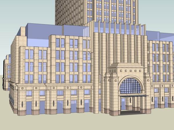 Sketchup酒店模型|高层酒店，古典风格