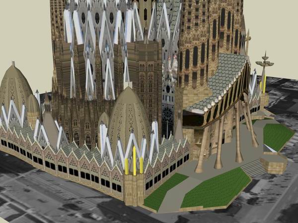 Sketchup文化模型|圣家族大教堂，文化建筑，古典风格