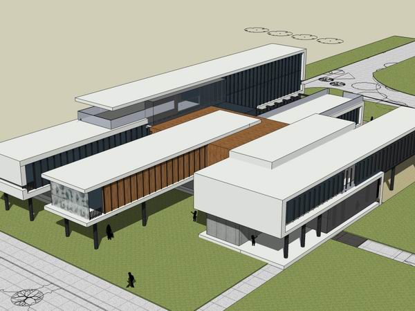 Sketchup学校模型|多层幼儿园学校，校园教育建筑，现代风格