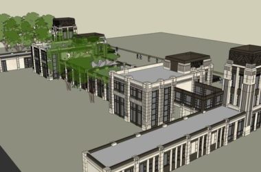 Sketchup酒店模型|多层酒店，古典风格-BIM建筑网