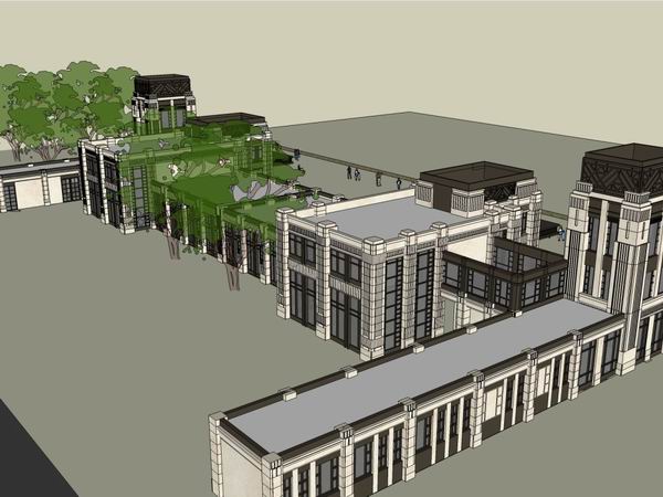 Sketchup酒店模型|多层酒店，古典风格