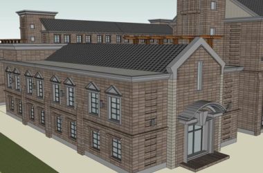 Sketchup办公模型|多层办公楼，古典风格-BIM建筑网