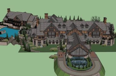 Sketchup酒店模型|多层度假村式酒店，古典风格-BIM建筑网