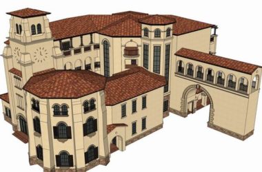 Sketchup酒店模型|多层度假村式酒店，古典风格-BIM建筑网