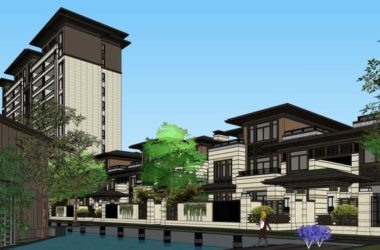 Sketchup住宅模型|多层售楼处，住宅，古典风格-BIM建筑网