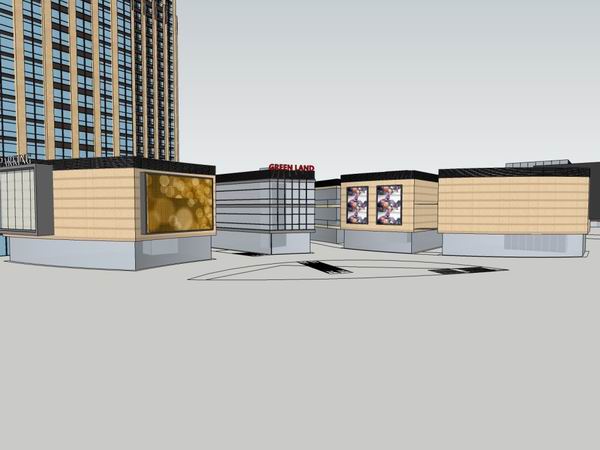 Sketchup综合体模型|高层办公楼，商业，综合体，现代风格