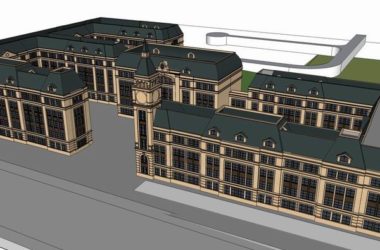 Sketchup学校模型|多层中小学学校，校园教育建筑，欧式风格，古典风格-BIM建筑网