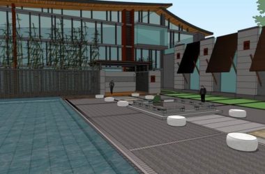 Sketchup酒店模型|多层仟禧坊酒店，现代中式风格-BIM建筑网