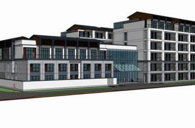 Sketchup医院模型|多层敬老院，养老院，医院医疗建筑，现代中式风格-BIM建筑网