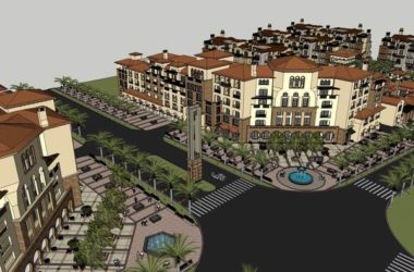 Sketchup商业模型|多层商业街，步行街，古典风格-BIM建筑网