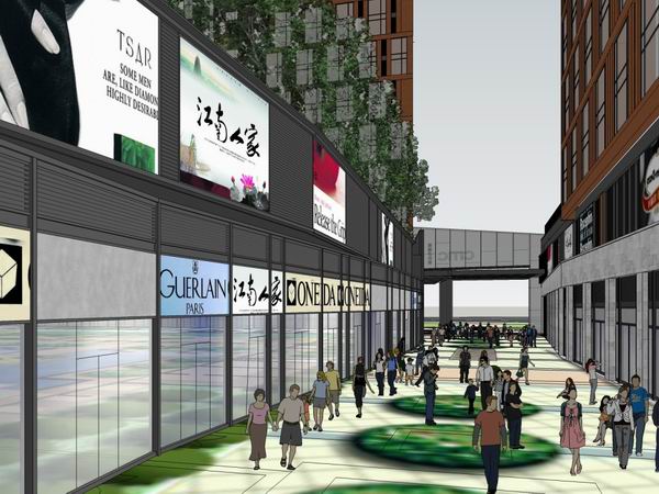 Sketchup住宅模型|高层住宅，底层商业，现代风格