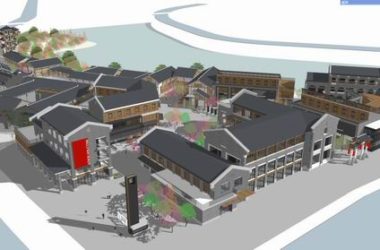 Sketchup商业模型|多层商业街，步行街，现代中式风格-BIM建筑网