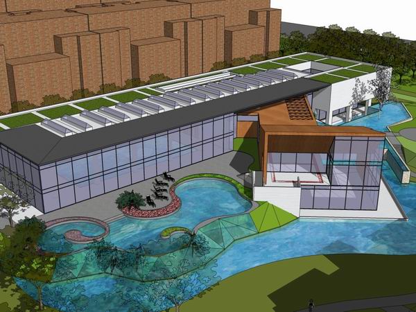 Sketchup商业模型|多层商业会所，现代风格