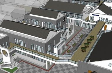 Sketchup商业模型|多层商业街，步行街，中式现代风格-BIM建筑网