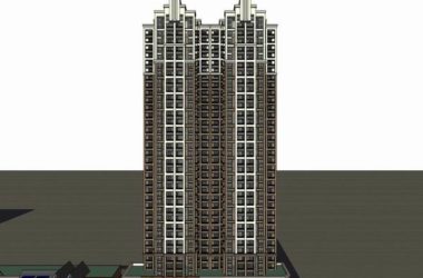 Sketchup住宅模型|超高层住宅，底层商业，英式古典风格-BIM建筑网