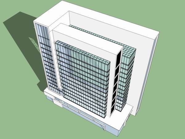 Sketchup办公模型|高层办公楼，现代风格