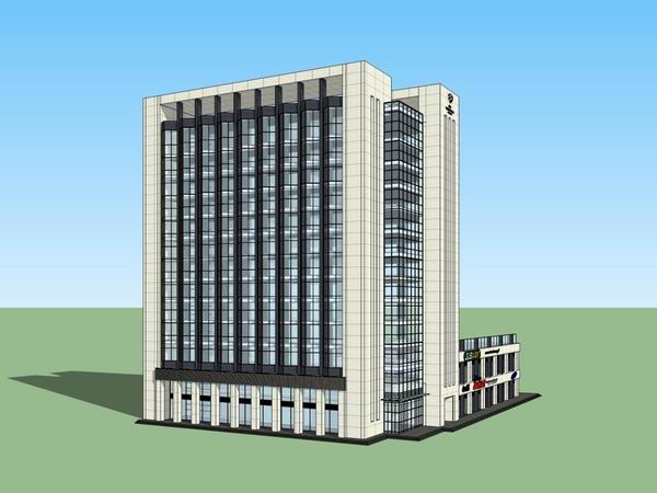 Sketchup办公模型|高层办公楼，现代风格