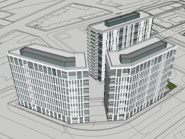 Sketchup办公模型|高层公寓式办公楼，现代风格