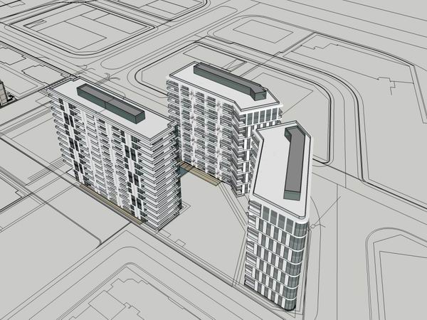 Sketchup办公模型|高层公寓式办公楼，现代风格