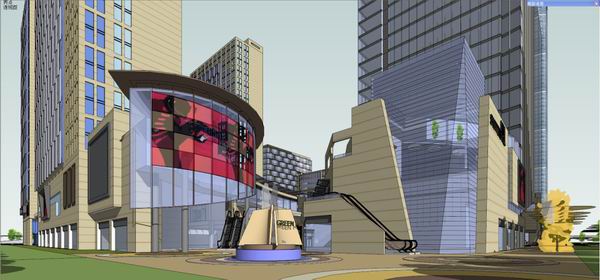 Sketchup综合体模型|高层办公楼，商业，酒店，综合体，现代风格