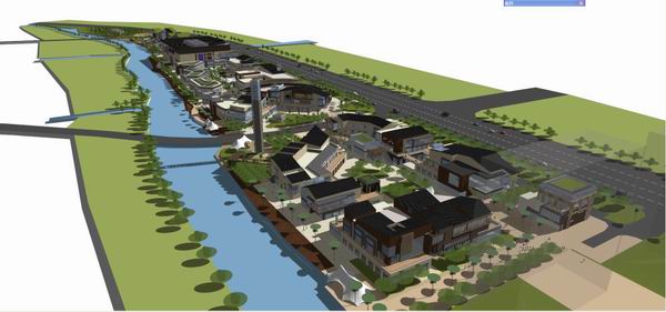 Sketchup商业模型|多层商业街，步行街，现代风格