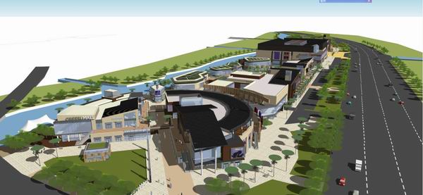 Sketchup商业模型|多层商业街，步行街，现代风格